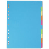 Elba Bright Coloured Card Dividers A4 Multipunched 10 Part 400008300
